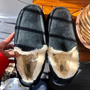 Black suede UGG slippers Size 7